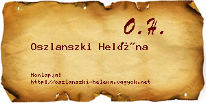 Oszlanszki Heléna névjegykártya